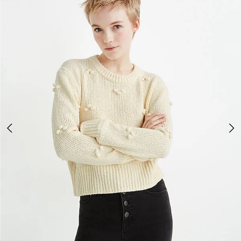 Madewell Antique Cream Dotted Bubble Pullover Sweater